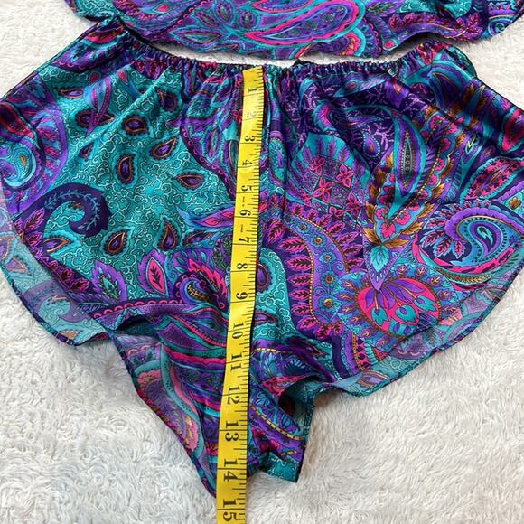 Vintage California Miss 3 piece paisley pajama set - shorts, top, robe - Large - Picture 6 of 16